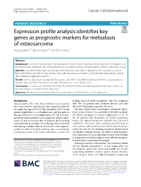Expression Profile Analysis Identifies Key