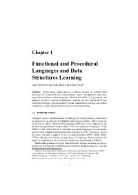 Functional and Procedural Languages and Data Structures Learning