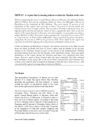 MEWAT: a Region That Is Turning Almost Exclusively Muslim at the Core