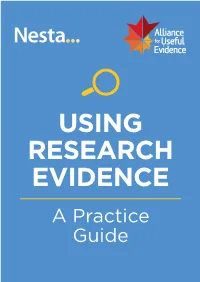 USING RESEARCH EVIDENCE a Practice Guide 1