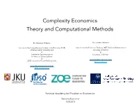 Complexity Economics Theory and Computational Methods