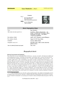 Biographical Sketch of Isaac Deutscher