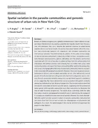 Spatial Variation in the Parasite Communities and Genomic Structure of Urban Rats in New York City