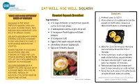 Eat Well, Age Well. Squash