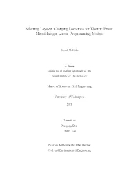 Selecting Layover Charging Locations for Electric Buses: Mixed-Integer Linear Programming Models