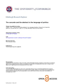 The Concrete and the Abstract in the Language of Politics