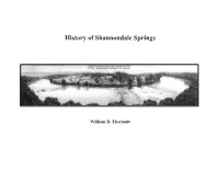 History of Shannondale Springs, Part I