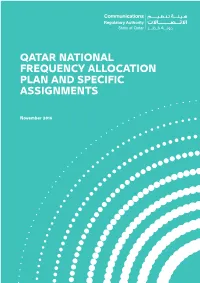 Qatar National Frequency Allocation Plan and Specific