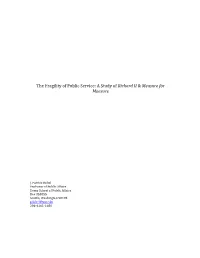 The Fragility of Public Service: a Study of Richard II & Measure for Measure