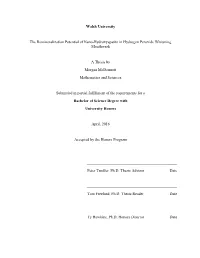 Walsh University the Remineralization Potential of Nano