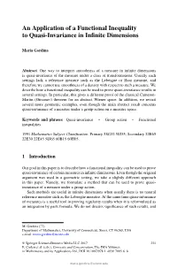 An Application of a Functional Inequality to Quasi-Invariance in Inﬁnite Dimensions