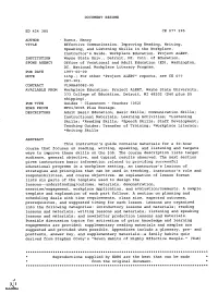 DOCUMENT RESUME Ruetz, Nancy Effective Communication. Improving