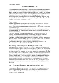 Economics Reading List