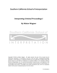 Interpreting Criminal Proceedings I