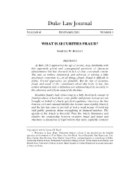 What Is Securities Fraud?