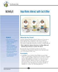 Activity 8 How Atoms Interact with Each Other