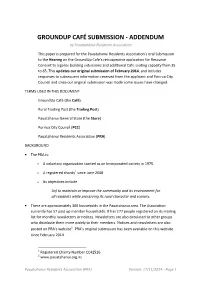 GROUNDUP CAFÉ SUBMISSION - ADDENDUM by Pauatahanui Residents Association
