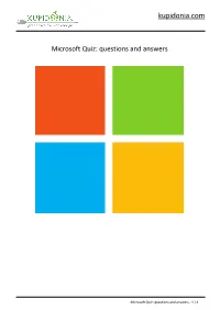 Microsoft Quiz: Questions and Answers