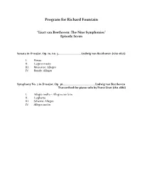Program Notes