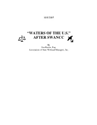 “Waters of the U.S.” After Swancc