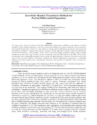 Zero-Order Hankel Transform Method for Partial Differential Equations