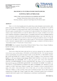 Biochemical Features of Some Insects Species Potential Preys of Predators 3