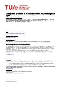 Design and Operation of a Tesla-Type Valve for Pulsating Heat Pipes