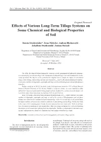 Effects of Various Long-Term Tillage Systems on Some Chemical and Biological Properties of Soil