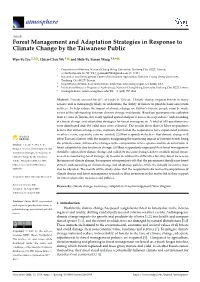 Forest Management and Adaptation Strategies in Response to Climate Change by the Taiwanese Public