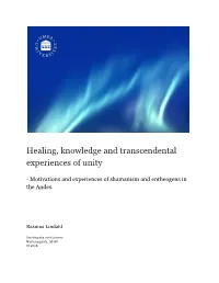 Healing, Knowledge and Transcendental Experiences of Unity