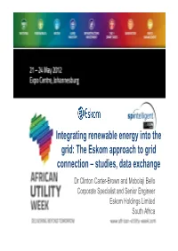 Integrating Renewable Energy Into the Grid: the Eskom