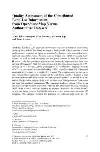 Quality Assessment of the Contributed Land Use Information from Openstreetmap Versus Authoritative Datasets