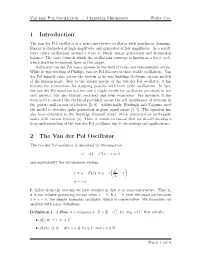 1 Introduction 2 the Van Der Pol Oscillator