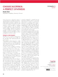 CHOLECALCIFEROL: Updates a PERFECT SYNTHESIS Davide Gatti Department of Medicine, University of Verona