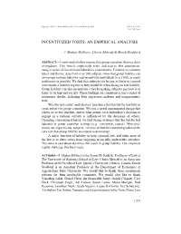 Incentivized Torts: an Empirical Analysis
