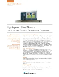 Lightspeed Live Stream Product Sheet