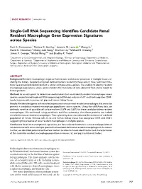 Single-Cell RNA Sequencing Identifies Candidate Renal