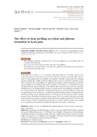 The Effect of Stem Girdling on Xylem and Phloem Formation in Scots Pine