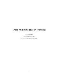 Units and Conversion Factors