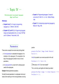 Algol and Pascal Constructs by R