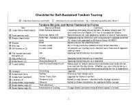 Checklist for Self-Sustained Tandem Touring