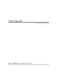 GNU Librejs for Version 6.0.13, 04 May 2016