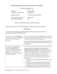 KPFA/KPFB 2021 ANNUAL EEO PUBLIC FILE REPORT Pacifica Foundation, Inc