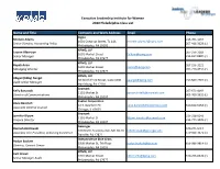 Name and Title Company and Work Address Email Phone 2020