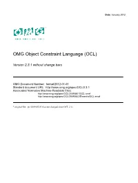 OMG Object Constraint Language (OCL)
