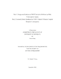 Part 1: Design and Synthesis of BRDT Selective Inhibitors As Male