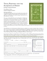 Visual Rhetoric and the Eloquence of Design Edited by Leslie Atzmon Visual Rhetoric Series Edited by Marguerite Helmers