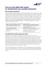 WHO-UMC System for Standardised Case Causality Assessment