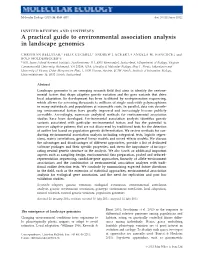 A Practical Guide to Environmental Association Analysis in Landscape Genomics