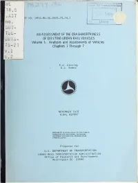 An Assessment of the Crashworthiness of Existing Urban Rail Vehicles
